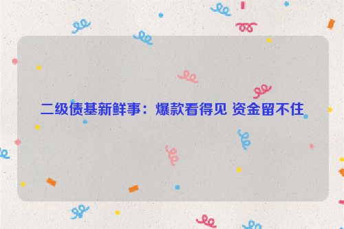 二级债基新鲜事：爆款看得见 资金留不住