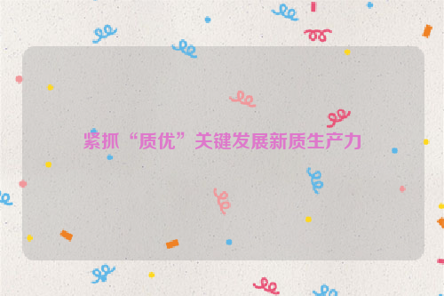 紧抓“质优”关键发展新质生产力