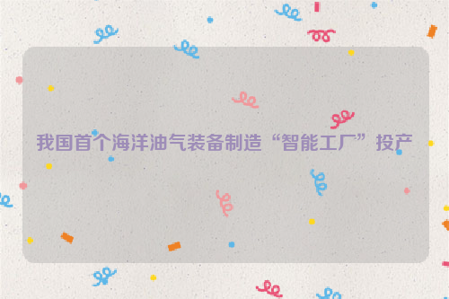 我国首个海洋油气装备制造“智能工厂”投产